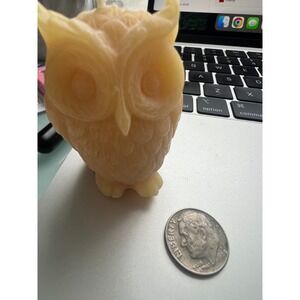 beeswax handcrafted mini owl candle pair NIB handmade